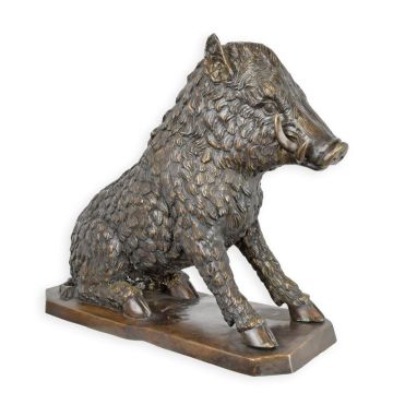 A BRONZE SCULPTURE OF A WILD BOAR