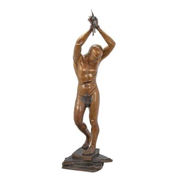 Modernistische bronzen sculptuur van een mannelijk naakt