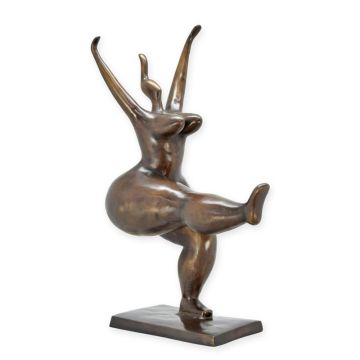 Modernistische bronzen sculptuur van een vrouwelijke danseres