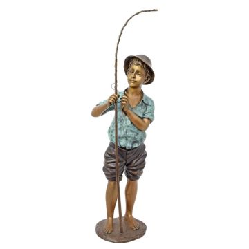 A BRONZE SCULPTURE OF A FISHER BOY