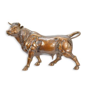 A BRONZE SCULPTURE OF A BULL