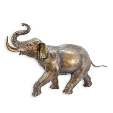 A BRONZE SCULPTURE OF A LARGE ELEPHANT