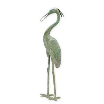 A BRONZE HERON FOUNTAIN