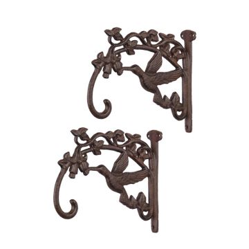 A PAIR OF CAST IRON WALL HOOKS