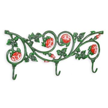 A PAIR OF CAST IRON COAT HOOKS