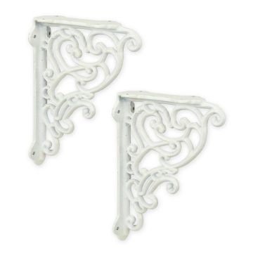 A PAIR OF CAST IRON WALL BRACKETS