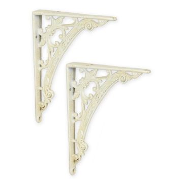 A PAIR OF CAST IRON WALL BRACKETS