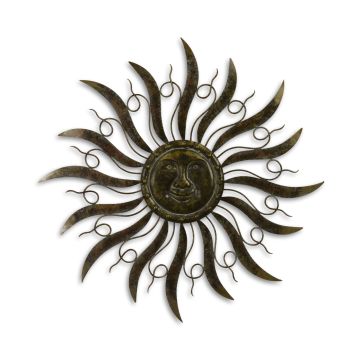 A METAL SUN WALL DECOR, SMALL