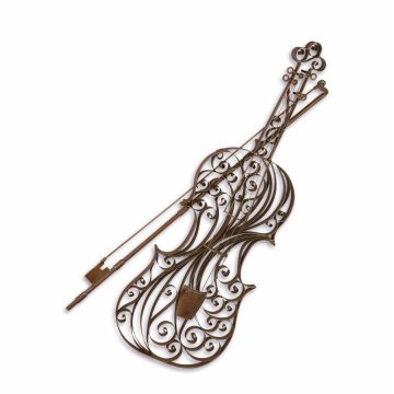 AN IRON VIOLIN WALL DECOR