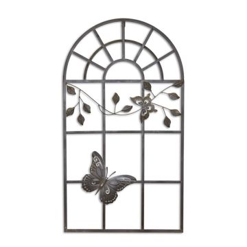 A BROWN WINDOW WALL DECORATION