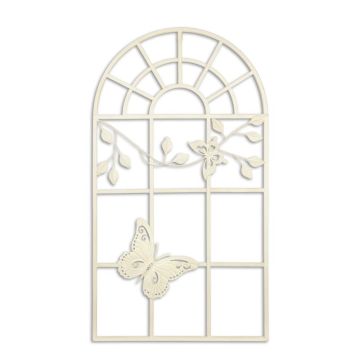 A WHITE WINDOW WALL DECORATION