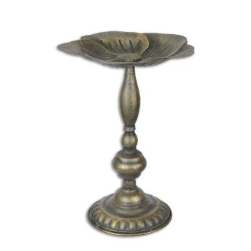 AN IRON BIRD BATH ON STAND