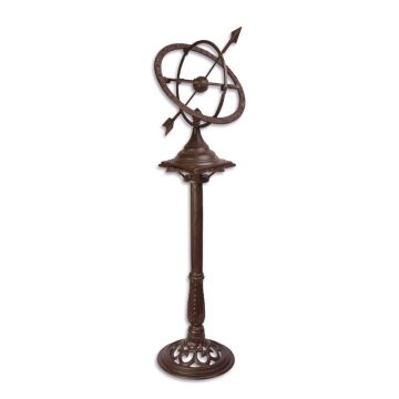 A CAST IRON SUNDIAL ON STAND