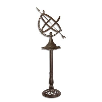 A CAST IRON SUNDIAL ON STAND