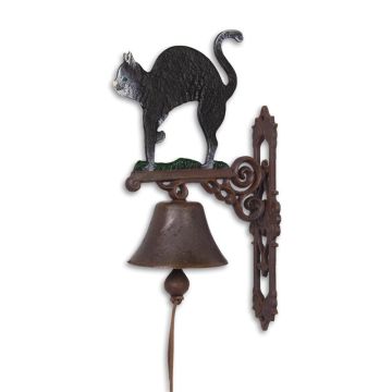 A PAIR OF CAST IRON CAT BELLS
