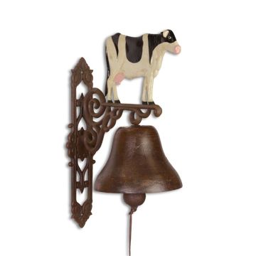 A LARGE CAST IRON COW BELL
