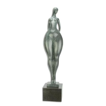 A MODERNIST BRONZE SCULPTURE OF AFEMALE NUDE