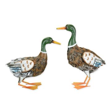 A PAIR OF METAL WILD DUCKS
