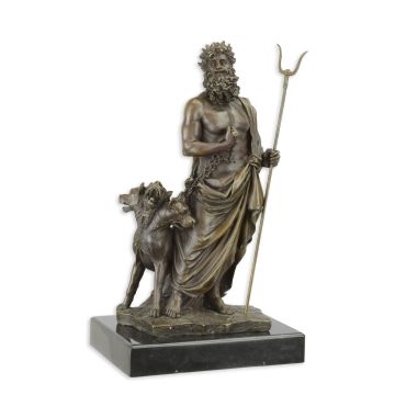 BRONZEN BEELD VAN HADES EN CERBERUS