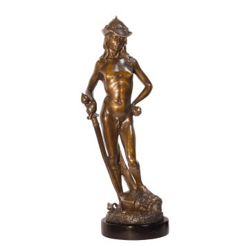 A BRONZE SCULPTURE OF DAVID