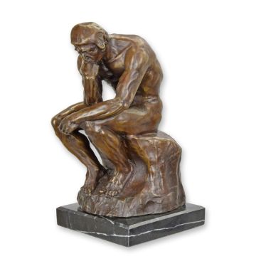 A BRONZE SCULPTURE OF THE THINKER