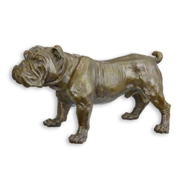 A BRONZE SCULPTURE OF AN ENGLISH BULLDOG