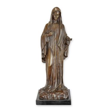 A BRONZE SCULPTURE OF MADONNA