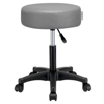 Monzana Bureaustoel - draaistoel - kruk met gestoffeerde zitting in grijs