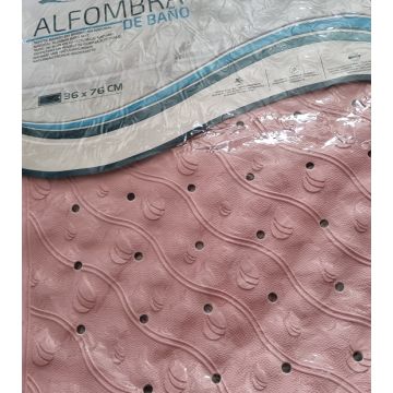Gerimport Badmat Anti-slip 76 x 36 Cm Rubber Roze