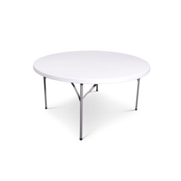 Inklapbare bankettafel rond 180 cm lichtgrijs