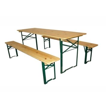 Complete standaard biertafel set inklapbaar met banken 50x220 cm
