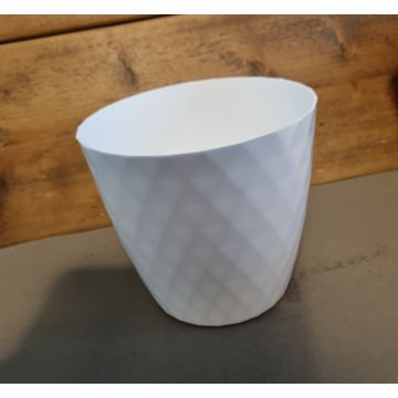 Bloempot VEGAS rond 14 cm Wit set van 2 stuks