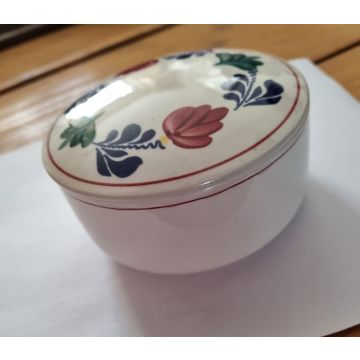 Boerenbont Bonbon schaaltje met deksel rond 12 cm aardewerk
