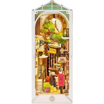 Robotime Boekensteun Sunshine Town DIY Modelbouw Knutselen