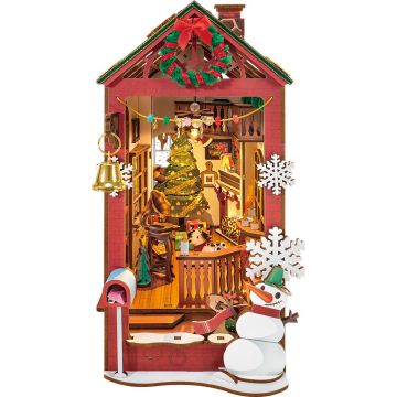 Robotime Book Nook Christmas Indoor Scene Miniatuur Modelbouw