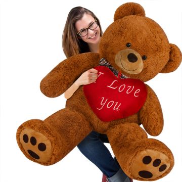 Zachte Teddybeer XXL Bruin incl. Hartkussen