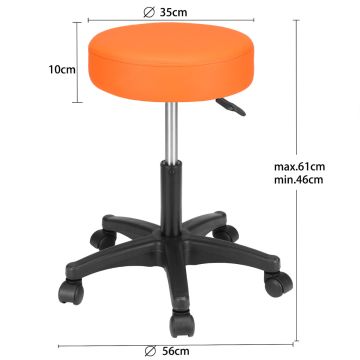 Bureaustoel draaistoel kruk met gestoffeerde zitting oranje