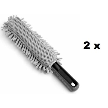 Velgenborstel Grijs Microvezel 34cm , set van 2 stuks