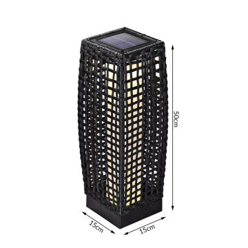 Solar tuinlamp wicker hoogte 50cm