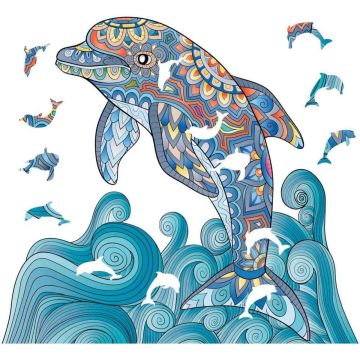 Logica Giochi Mandala Houten Legpuzzel Dolfijn