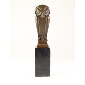 BRONZEN ART DECO BEELD VAN EEN UIL
