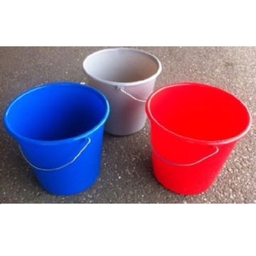 Emmer 10 L met stalen hengsel blauw (set van 2)