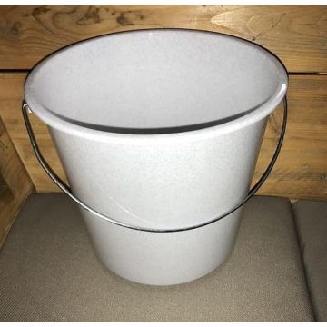 Emmer 10 L met stalen hengsel grijs (set van 2)