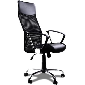 Bureaustoel met gaasnet in zwart