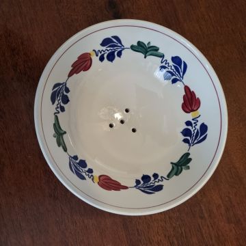 Boerenbont vintage Fruitschaal rond 19cm aardewerk