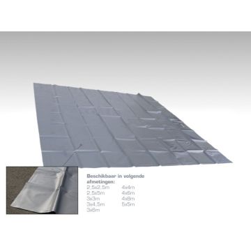 Grondzeil zilvergrijs PVC 680gr/m² voor Tenten of Zwembaden