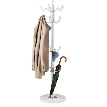 Kapstok Wit Gebogen met marmeren voet 173cm 