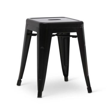 Stapelkruk Hamburg metalen kruk Zwart