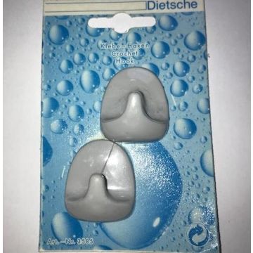 Universele handdoekhaken zelfklevend (setje van 2) grijs