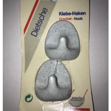 Universele handdoekhaken zelfklevend (setje van 2) wit gespikkeld